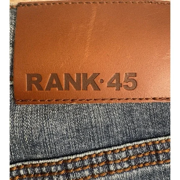 Rank 45 Men's Slim Straight Medium Wash Jeans, 34x34, NWOT tags Rugged Western - Picture 4 of 16